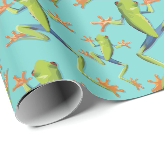 Greenery Tree-Frog Pattern Design  Wrapping Paper (Roll Corner)