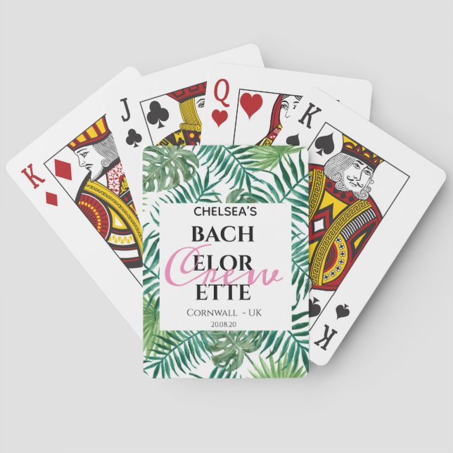 Greenery Tropical Floral Bachelorette Party  Playing Cards (Back)