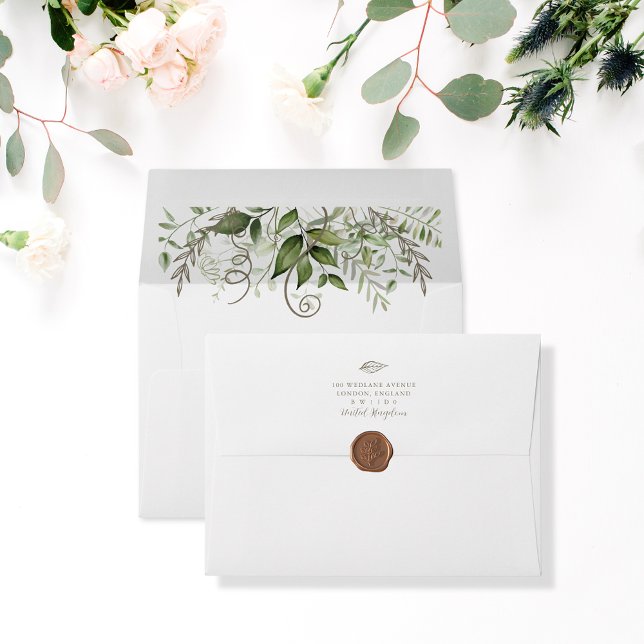 Greenery Tropical Wedding Envelope (Creator Uploaded)