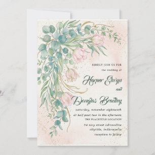 Greenery Tulip Wedding Invitation Elegant