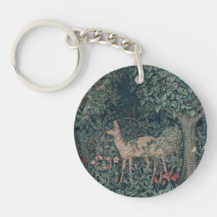 Greenery, Victorian Era Tapestry by Henry Dearle Key Ring