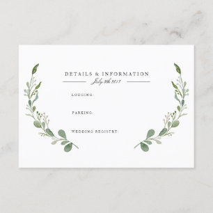 Greenery Vine Watercolor Information Card