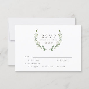Greenery Vines Watercolor RSVP Card