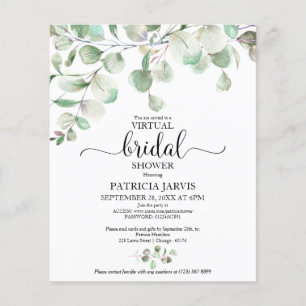 Greenery Virtual Bridal Shower Budget Invitation