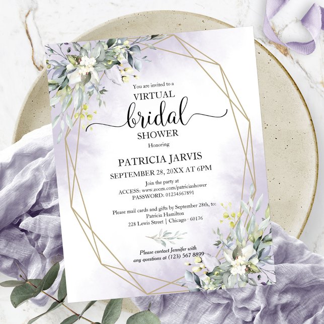 Greenery Virtual Bridal Shower Budget Invitation (Creator Uploaded)