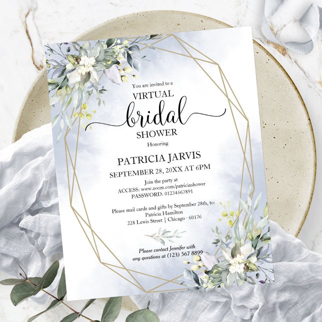 Greenery Virtual Bridal Shower Budget Invitation (Creator Uploaded)