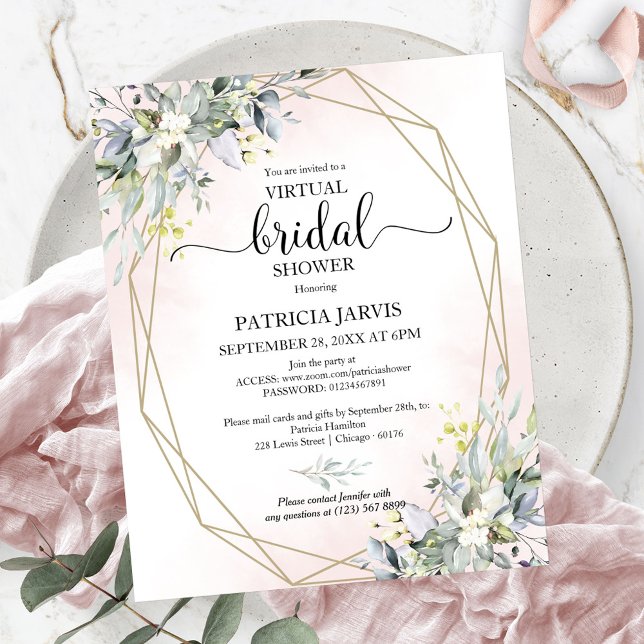 Greenery Virtual Bridal Shower Budget Invitation (Creator Uploaded)