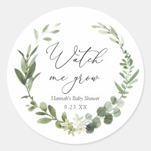 Greenery Watch me Grow Plant Favour  Classic Round Sticker