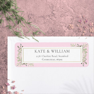 Greenery Watercolor Botanical Foliage Address