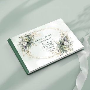 Greenery Watercolor Bridal Shower Guest Book
