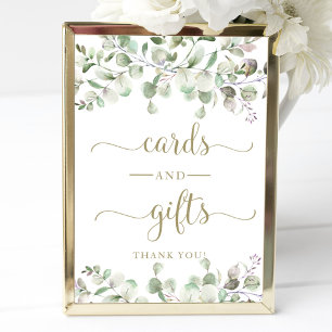Greenery Watercolor Cards And Gifts Sign