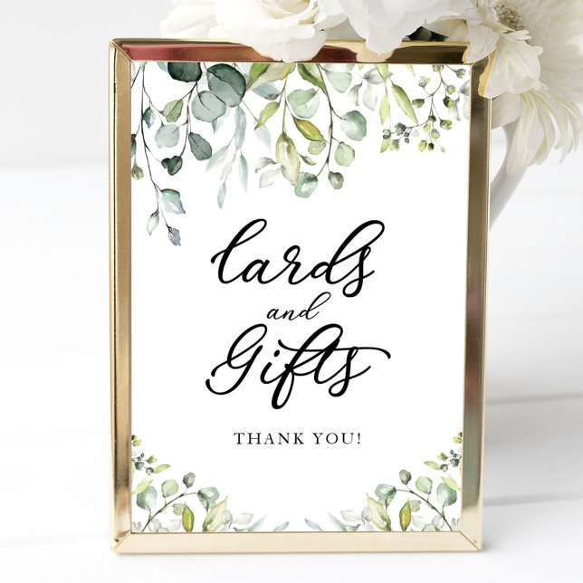Greenery Watercolor Cards And Gifts Sign  (Creator Uploaded)