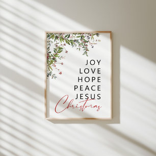 Greenery watercolor Christmas poster