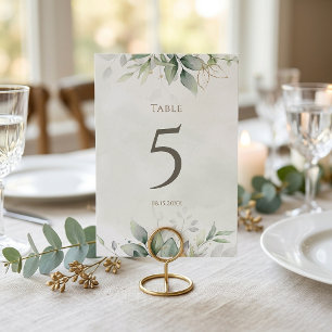 Greenery Watercolor Confirmation Table Numbers