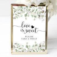 Greenery Watercolor Eucalyptus Love Is Sweet Sign