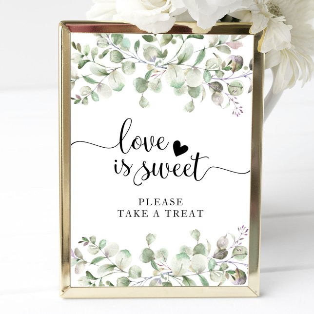 Greenery Watercolor Eucalyptus Love Is Sweet Sign (Creator Uploaded)