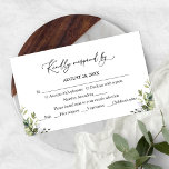 Greenery Watercolor Eucalyptus RSVP Response  Enclosure Card<br><div class="desc">A cute greenery wedding rsvp card. Easy to personalize with your details. CUSTOMIZATION: If you need design customization,  please contact me via chat; if you need information about your order,  shipping options,  etc.,  please contact Zazzle support directly https://help.zazzle.com/hc/en-us/articles/221463567-How-Do-I-Contact-Zazzle-Customer-Support-.</div>