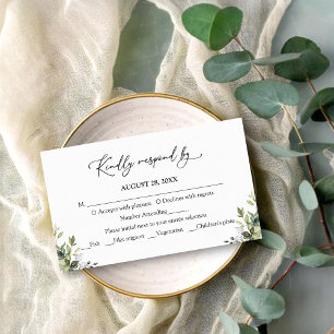 Greenery Watercolor Eucalyptus RSVP Response Enclosure Card