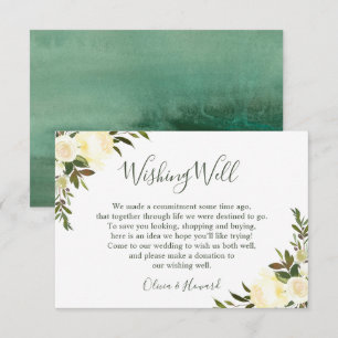 Greenery Watercolor Floral Wedding Wishing Well Ca Invitation