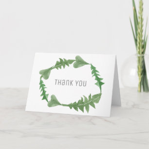 Greenery Watercolor Foliage Wedding Thank You Card