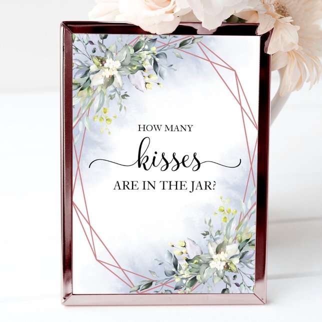 Greenery Watercolor How Many Kisses Sign (Creator Uploaded)