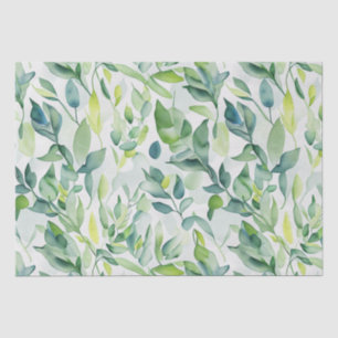 Greenery watercolor leaves tissue paper