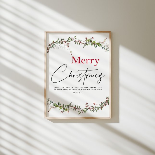 Greenery watercolor Merry Christmas poster (Creator Uploaded)