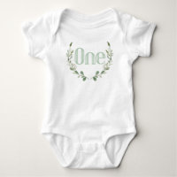 Greenery Watercolor | One Year Old | 1st Birthday