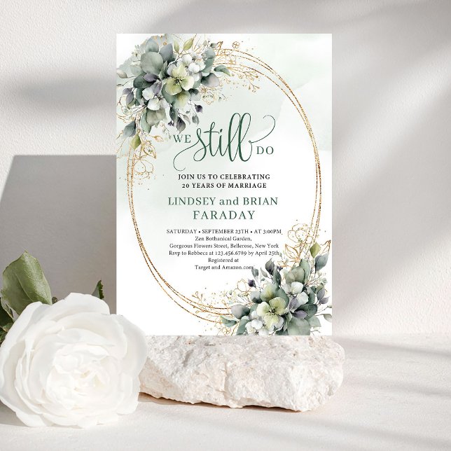 Greenery Watercolor Sage Green We Still Do Invite (Greenery Watercolor Sage Green We Still Do Invite)