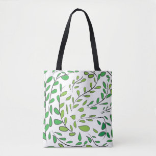 Greenery Watercolor Tropical Leaves Pattern Tote Bag