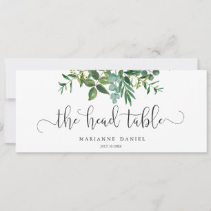 Greenery watercolor wedding head table sign
