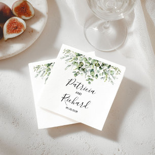 Greenery Watercolor Wedding Napkin