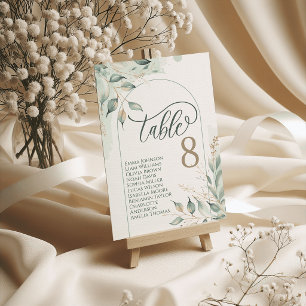 Greenery Watercolor Wedding Table Cards Seating