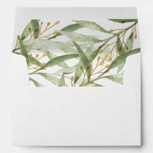 Greenery watercolors green envelopes for 5x7 card