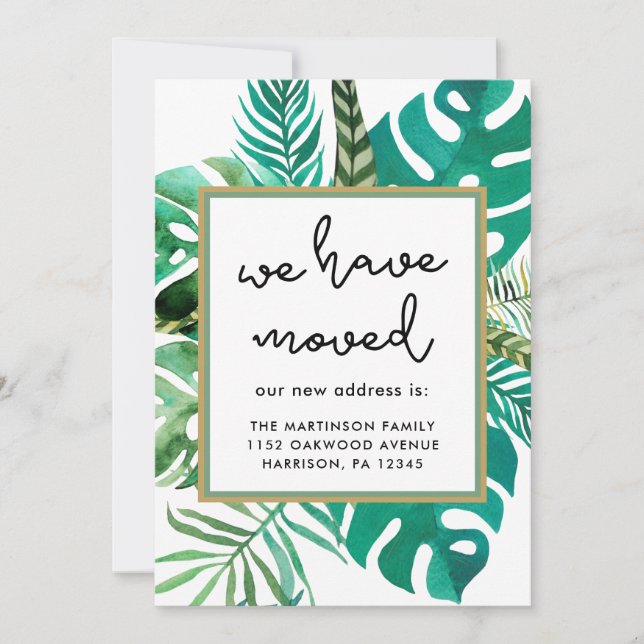Greenery We Have Moved Moving Announcement Address (Front)