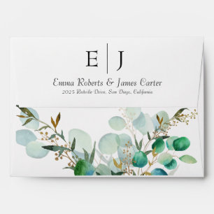 Greenery Wedding 5x7 Invitation Envelope