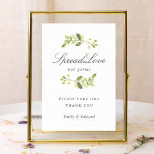 Greenery Wedding Bridal Shower Face Mask Sign