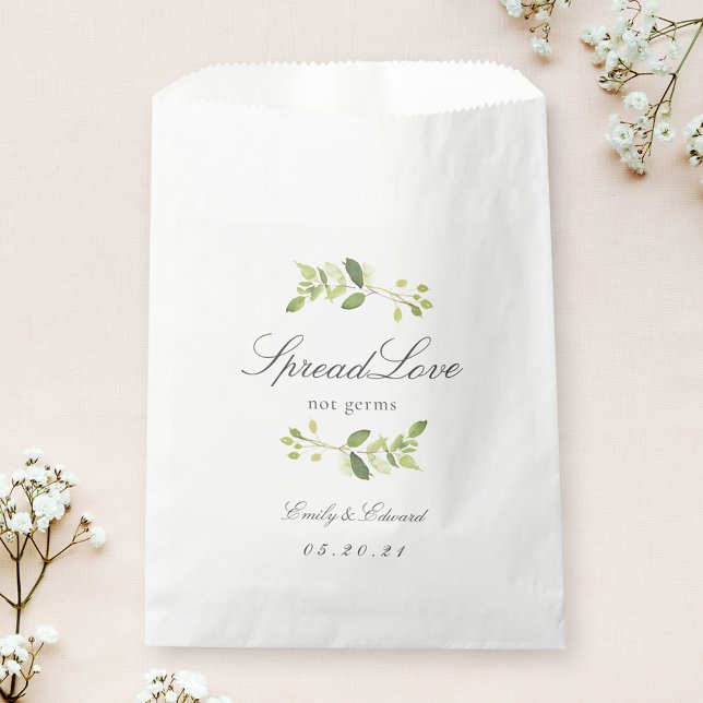 Greenery Wedding Bridal Shower Face Mask Storage Favour Bags (Creator Uploaded)