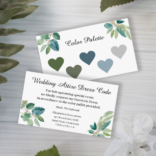 Greenery Wedding Ceremony Attire Dress Code Enclosure Card