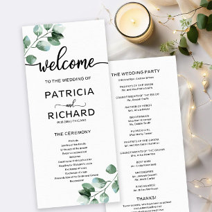 Greenery Wedding Ceremony Program Programme
