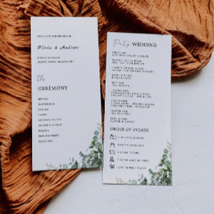 Greenery Wedding Ceremony Program Template
