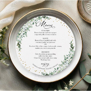Greenery Wedding Circle Menu Card