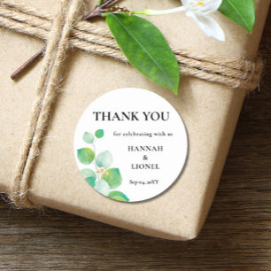 Greenery Wedding Classic Round Sticker