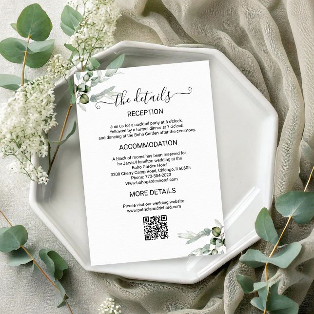 Greenery Wedding Details Enclosure Card (Creator Uploaded)