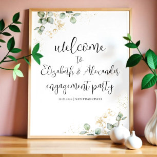 Greenery Wedding Engagement Party Welcome Sign
