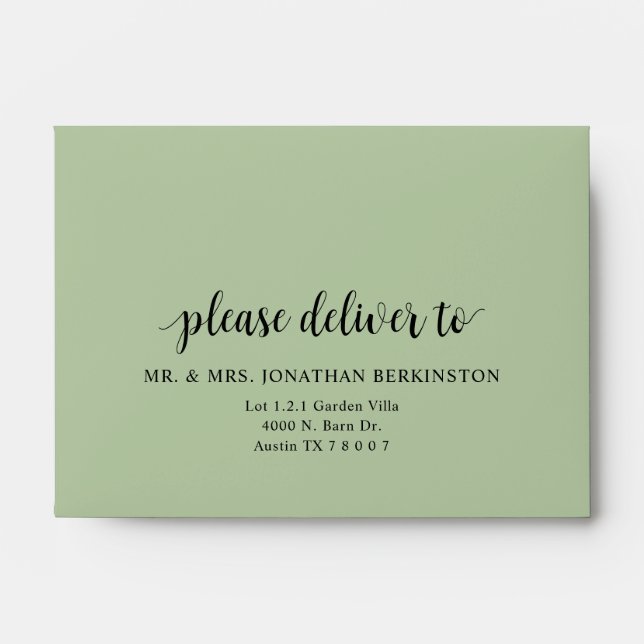 Greenery Wedding Envelope (Front)