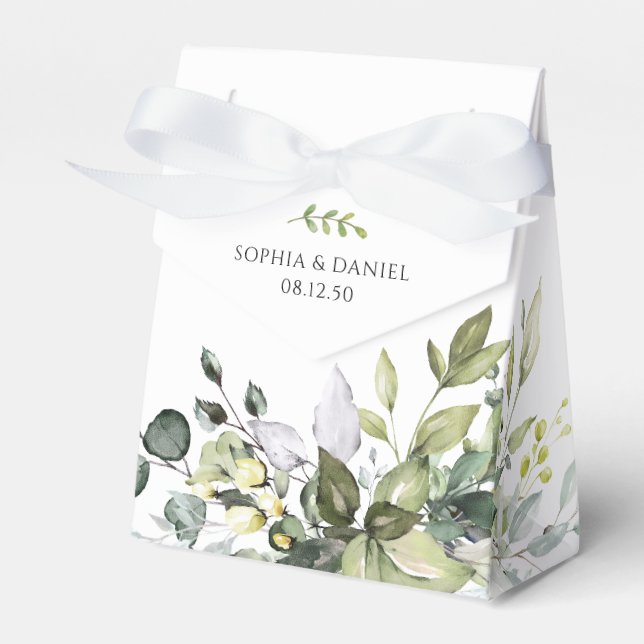 Greenery Wedding Favour Box (Front Side)