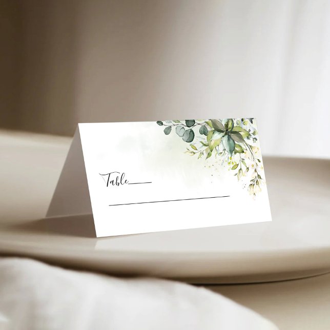 Greenery Wedding Folded Place Cards (Creator Uploaded)