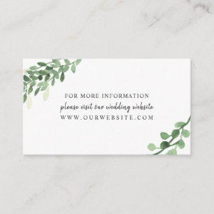 Greenery wedding information website card