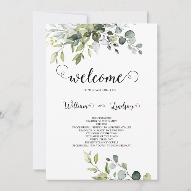 Greenery Wedding Invitation (Front)